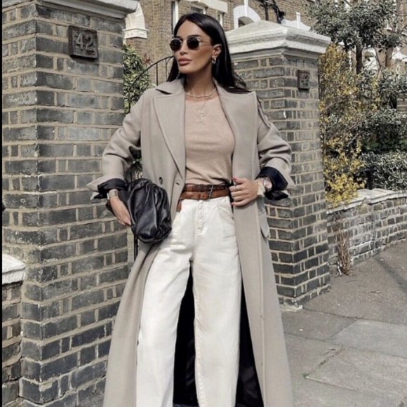 ZARA WOMEN NEW OVERSIZED DOUBLE BREASTED WOOL BLEND COAT GRAY 2578/747 X… - Picture 6 of 15